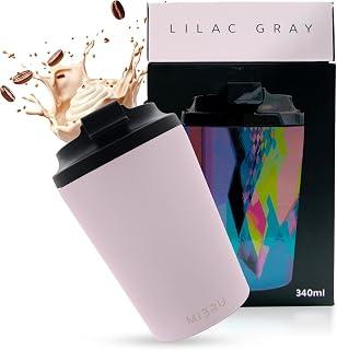 Exclusive Deal on MIBRU Insulated Coffee Mug with Ceramic Coating, 12oz Vacuum Stainless Steel Tea Tumbler with Lid, Double Wall Leak-Proof Mug for Travel Office School Party Camping (LILAC GRAY) - Amazon KSA Deals