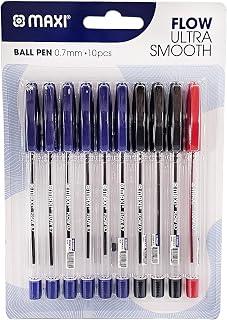 MAXI BALL PEN MEDUM TIP BLISTER OF 10PC ASSORTED (6 BLUE + 3 BLACK + 1 RED)