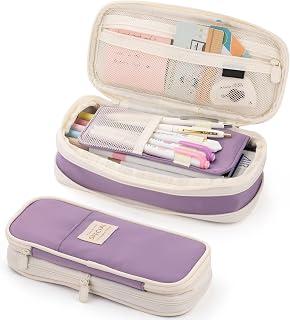عرض حصري على KASTWAVE Large Capacity Pencil Case, Cosmetic Bag, Large Capacity, Storage Bag With Zipper, Suitable For School Office - عروض أمازون السعودية