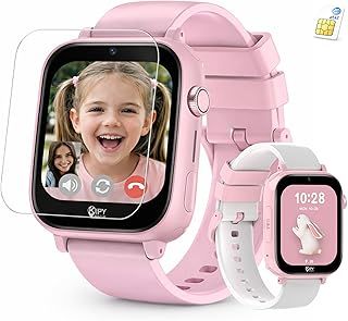 عرض حصري على Kipywatch Smart Watch for Kids - Kids Smart Watch with GPS Tracker &amp; Safe Zones Alert – SMS, Voice &amp; Video Call – with School Mode – Parental App, Subscription Required - Gifts for Girls 3-12 - Pink - عروض أمازون السعودية