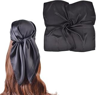عرض حصري على 27.5 Inches Silk Head Scarf for Women Satin Hair Scarf Silk Wrap Neck Square Scarves Feeling Scarf Boho Headwear - عروض أمازون السعودية