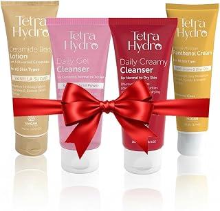 Tetra Hydro Skin Care Bundle, Daily Gel Cleanser, Daily Creamy Cleanser, Ceramide Body Lotion, and Panthenol Cream, 4-Piece Set - Amazon Egypt Deals