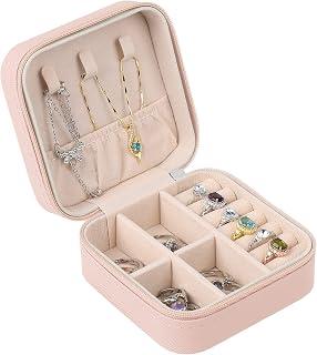 Generic Mardiko Travel Jewellery Box for Women Girls, Jewellery Organiser Small Jewelry Box Mini Travel Jewlery Case, Jewellry Storage for Necklaces Rings Earrings Bracelets, Pink - Amazon Egypt Deals