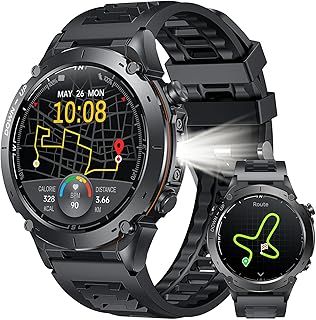 عرض حصري على GPS Smartwatch Men's with Phone Function Fitness Watch: 1.43 Inch AMOLED Touchscreen with LED Torch Sports Watch with Compass Air Pressure and Heart Rate 3ATM Waterproof Watches Compatible iOS and - عروض أمازون السعودية