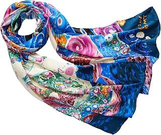 عرض حصري على Gustav Klimt Art Silk Scarf for Women Colourful Art Pure Silk Scarf Gift Ideas Christmas Mother - عروض أمازون السعودية