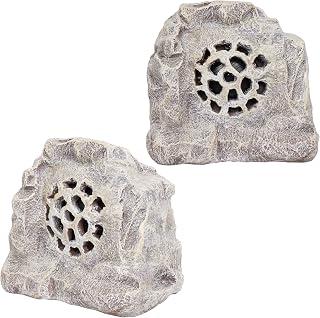 عرض حصري على Alpine Corporation QLP542SLR-BG-2 Solar White Outdoor Bluetooth 5.0 Rock Speaker, Audio for Pool, Deck, &amp; Patio, 11" H, Set of 2 - عروض أمازون السعودية