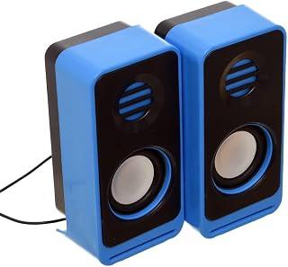 Kisonli Gr-110 USB Mini Speakers With Elegant Appeartance Efficient Digital Processing IC And Power Supply Voltage DC5V Audio Cable 3.5 mm For Computer - Blue Black