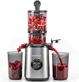DOMESTICA Dripdrop Masticating Slow Juicer Machine for Whole Fruits Juice Extractor, Cold Press Juicer For Home With 108mm Wide Feed Chute, Large Auger &amp; Triple Strainers (Black) - Amazon Egypt Deals