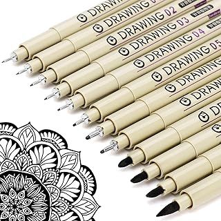 Exclusive Deal on Muchcute Micro Fineliner Drawing Art Pens: 12 Black Fine Line Waterproof Ink Set Artist Supplies Archival Inking Markers Liner Sketch Outline Anime Gifts Manga Sketching Watercolor Zentangle Kit Stuff - Amazon KSA Deals