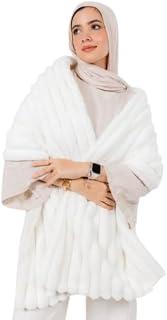 Shawl Faux Fur Luxury Women Wrap Scarf Women Fur Lined Silk Soiree Suitable In Wedding Or Dinner Or Party And Regular Days And As A Gift Value And Unique