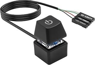 Desktop PC Power Button With LED Light, Azonee External Reset Switch With 1.65m Extension Cable for Computer Case
