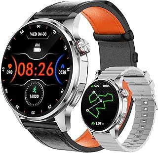 عرض حصري على Smart Watch for Men Built-in GPS, 1.46" AI Smartwatch with Health Monitor for Android Phones/iPhone, 100+ Sport Modes Fitness Tracker with Compass/Altitude/Barometer,Bluetooth Call/Text Reply(2 Bands) - عروض أمازون السعودية