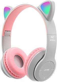 one year warranty_Wireless Gaming Headset P47 M CAT Cat Ear LED Light Headphones, Bluetooth Stereo Headset, Kids and Adults