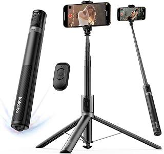 67'' Automatic Phone Tripod, Auto-Open Selfie Stick for iPhone with Remote, 360° Rotatable Extendable Phone Stand for Video Recording Vlog, Stable Travel Tripod Compatible with iPhone Android