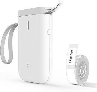 NIIMBOT D11 Label Maker Machine with Tape, Wireless Bluetooth Connection Portable Printer Mini Label Makers with Multiple Templates Easy to Use Office Home Organization USB Rechargeable (White-1)