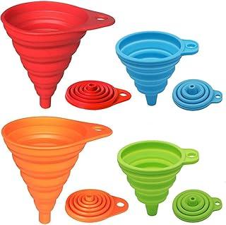 Exclusive Deal on KongNai Kitchen Funnel Set 4 Pack, Small and Large, Kitchen Gadgets Accessories Foldable Silicone Collapsible Funnels for Filling Water Bottle Liquid Transfer Food Grade - Amazon KSA Deals