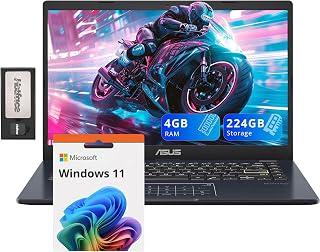 عرض حصري على ASUS 14" FHD Laptop, Intel Pentium N6000 Processor, 4GB RAM, 224GB Storage(64GB eMMC+160GB Docking Station Set), Intel UHD Graphics, Webcam, Bluetooth, Win 11, Star Black - عروض أمازون السعودية