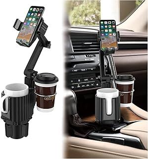 Exclusive Deal on Cup Phone Holder Car Mount, Universal Auto Cell Phone Stand with Drink Expand Cup Holder for SUV | Automobile | Truck | Compatible with iPhone &amp; Samsung and Other Android Smartphone-Black - Amazon KSA Deals