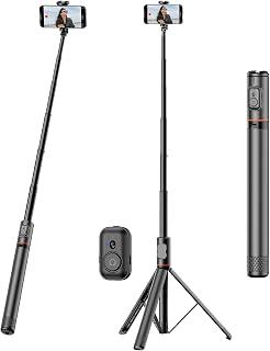 JUGLUTE 180 cm / 72 inches Tripod for Cell Phone with Light, Selfie Stick Retractable Tripod with Remote Control, Compatible with iPhone/Samsung/Android for Traveling Camera/Photo/Video