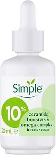 Simple 10% Ceramide Boosters & Omega Complex* Facial Serum Skin Care Product Suitable For All Skin Types For Restored and Nourished Skin 30 ml