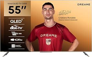 Dreame 55 inch Vivid QLED 4K Smart TV,Dolby Vision &amp; Atmos, HDR10+/HLG, 144Hz MEMC Motion, Dreamind AI Processor, Google TV OS, Voice Control, WiFi 5G &amp; Bluetooth 5.1
