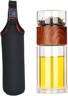 Exclusive Deal on JKJ&amp;ZXZ Double Wall Glass Tea Infuser, Travel Mug with Strainer Tea Tumbler Bottle Leakproof for Loose Leaf Flower Herbal Tea Bags (12oz/360ml) - Amazon KSA Deals