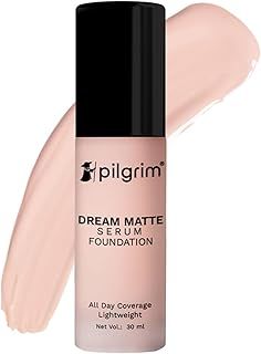 عرض حصري على Pilgrim Pure Ivory Serum Liquid Foundation Matte &amp; Poreless, Lightweight &amp; Water-Resistant, 30ml - عروض أمازون السعودية
