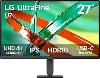 شاشة الترا فين موديل LG 27U730B-B.AMI، مقاس 27 بوصة بدقة UHD 4K، فائقة الوضوح، بشاشة IPS، مزودة بمنفذ USB نوع C من إل جي، أسود