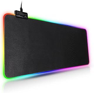 Bisector Mouse Pad, RGB Gaming Mouse Pad, 14 Modes Led Extended Mousepad, Large Mouse Pad with 31.511.8 inch, RGB Mouse pad with Non-Slip Base, Extra Large Soft Computer Keyboard Mouse Pads