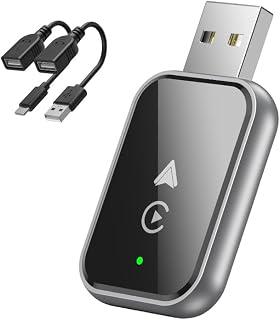 2 in 1 Wireless CarPlay &amp; Android Auto Adapter Converts Factory Wired CarPlay to Wireless, Plug and Play Car Play Adapter, Compatible with iPhone/Android Phones (2 IN 1)