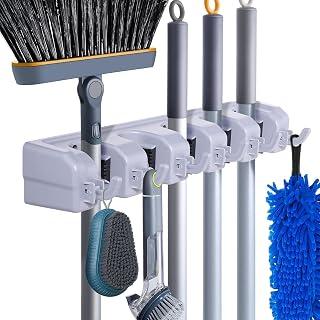 Broom Holder Wall Mount Broom Organizer Mop Holder Hanger Garden Tool Organizers Storage Rack Garage Laundry Room Organizations and Storage with Hooks Heavy Duty - Amazon Egypt Deals