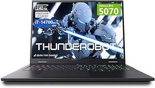 عرض حصري على Thunderobot RTX 5070 Gaming Laptop, i7-14700HX 20-Core, 16-inch QHD+ 240Hz Display, 32GB DDR5, 1TB SSD, RGB Keyboard, Type-G Plug - عروض أمازون السعودية
