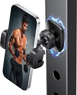 عرض حصري على Magnetic Phone Holder for Gym, 360° Rotatable Gym Holder for Workout Record Watch Videos, Alloy Base and Joint, Gymnasium Phone Holder Compatible with 4-7 Inch Smartphones - عروض أمازون السعودية