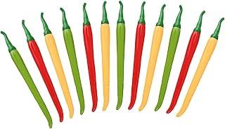 Tazweeq 12 Pack Chili Shape Gel Ink Writing Pens, 0.5 mm Black Ink Fun Kawaii Pens Bulk, for Kids Office School Supplies, Chili Shape