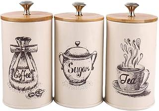 Exclusive Deal on Arabest 3Pcs Metal Jars, Multi-Purpose Kitchen Canister Set - Metal Food Storage Containers with Sealed Lids for Coffee, Tea, Sugar, Flour, and Dry Food - Microwave, Refrigerator, and Dishwasher Safe - Amazon KSA Deals