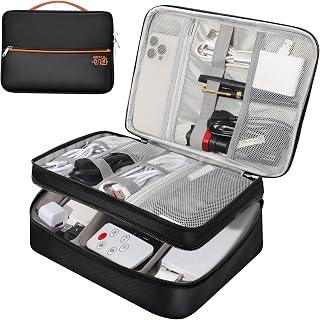عرض حصري على Electronics Travel Organizer Case, Water Resistant Cable Accessories Bag with Double Layer, Storage for Tech Essentials, Compatible with Phone,for Charger, Cord, Power Bank, Earphone - عروض أمازون السعودية