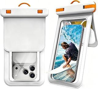 عرض حصري على 2 Pack IPX8 Waterproof Phone Pouch, Double Pocket Floating Dry Bag with Lanyard for 7.2 Inch Smartphone Touch Sensitive Ultra-Clear Film Cruise Travel Beach Swimming White - عروض أمازون السعودية