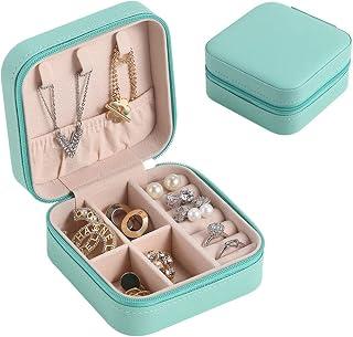 YUOCT Faux Leather Small Jewelry Box Necklace Ring Storage Organizer Mini Jewelry Case Double Layer Travel Jewelry Organizer for Women Girls Mother's Day Gift (Tiffany Blue) - Amazon Egypt Deals