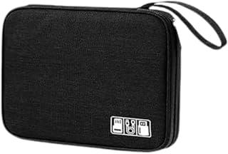 Electronic Organizer - Cable Case Portable digital Storage Bag for Electronic Accessories cell phone, USB Cables, Power Bank, SD Card, Flash memory stick, charger, Cord, Earphone, earpod (Black) - Amazon Egypt Deals