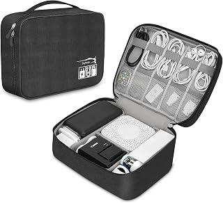 Organizer Bag Cable Organizer Case Electronic Accessories Pouch for All Small Gadgets, HDD, Power Bank and Adapters, USB Cables (Black_S11005) - Amazon Egypt Deals