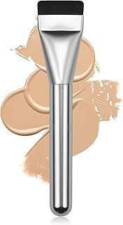 عرض حصري على Korean Flat Foundation Brush, Silver, Premium Synthetic Fibers, For Liquid Foundation, Blending Cream, Face Mask - عروض أمازون السعودية