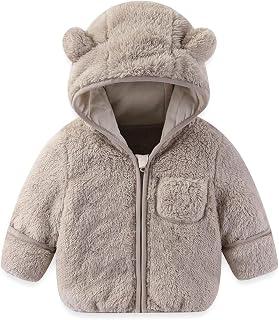 عرض حصري على Fleece Jacket Baby Boys Girls Bear Hood Reversible Mittens - عروض أمازون السعودية