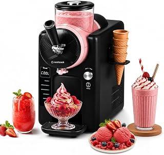 Nutricook Frost Ice Cream Maker (Black) – 2-in-1 Soft Serve &amp; Slushie Machine with Built-In Compressor | 6 Modes, 7 Textures, 1.8L | No Pre-Freezing