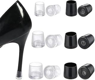6 Pairs Heel Protectors for High Heel Shoes, Heel Protectors for Shoes Women, Noise Reducing Non-Slip Stiletto Heel Caps (3 Sizes, White, Black)