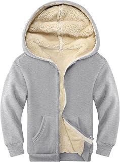 عرض حصري على Unisex Boys Girls Sherpa Lined Fleece Jacket Hoodie Kids Warm Winter Zip Up Hooded Sweatshirt Jackets Coat 5-15Y - عروض أمازون السعودية