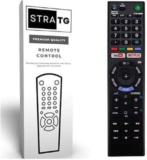StraTG Remote Control Compatible with Sony Smart TV Screen Netflix, Youtube buttons