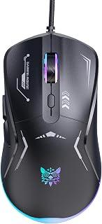 Wired Gaming Mouse, PC Computer Mice USB Mouse with RGB Modes, 4 Adjustable DPI Up to 3600, 6 Programmable Buttons, Ergonomic Optical Mouse for Windows PC Mac Laptop Gamer