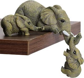 عرض حصري على SYOSI Elephant Resin Figurines, Mother and Two Little Elephant Hanging off The Edge of a Shelf or Table, Gnomes Garden Sculptures Resin Crafts Outdoor Funny Art Decor for Indoor Outdoor Home Or Office - عروض أمازون السعودية