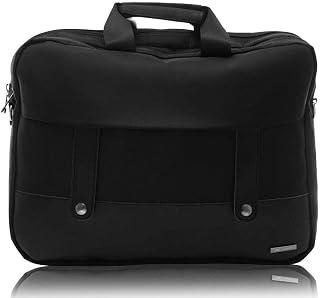 L'AVVENTO BG733 | Office Double Laptop Shoulder Bag | Fits up to 15.6? Laptops with Dual Compartments, Front Pocket with Two Straps & Safety Straps | Business, Travel & Daily Use | Black