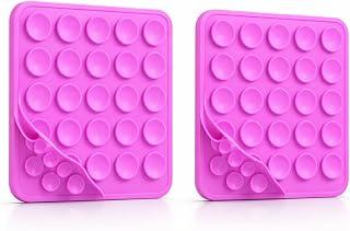 2 Pack Silicone Wall Phone Holder Adhesive - Reusable Non-Slip Phone Pad for Video, Selfie, TikTok Video, Phone Holder for iPhone and Android - Pink - Amazon Egypt Deals